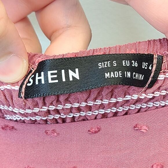 SHEIN Dot Frill Trim Cami Mauve Lined Mini Dress S (4) - Picture 11 of 13